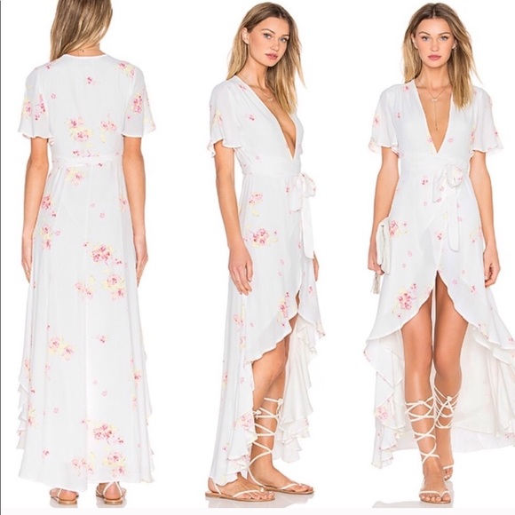 NWOT Privacy Please Krause White Floral Maxi Dress - Picture 1 of 6